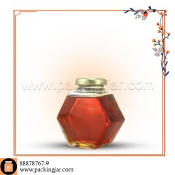 جار شیشه ای شش گوش کتابی سایز 3